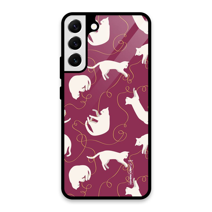 Lazy Kitty Glass Back Case for Galaxy S22 Plus 5G
