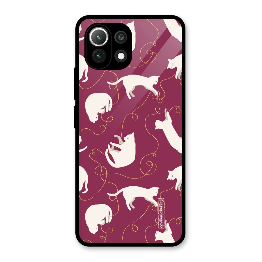 Lazy Kitty Glass Back Case for Mi 11 Lite NE 5G