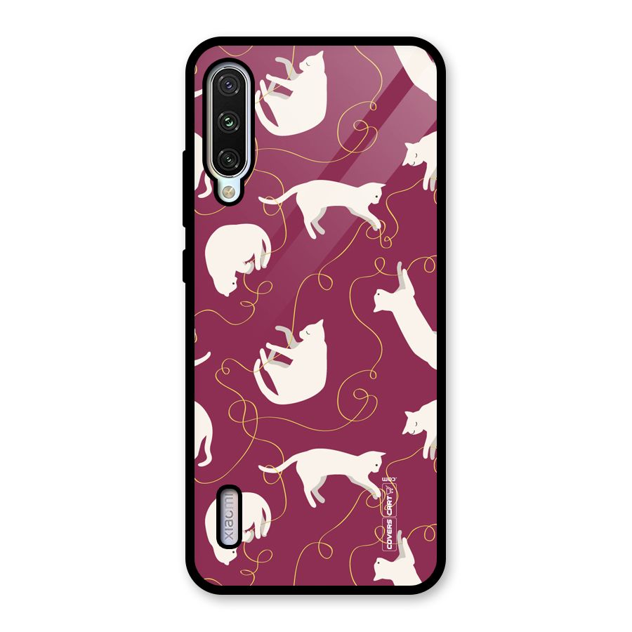 Lazy Kitty Glass Back Case for Mi A3