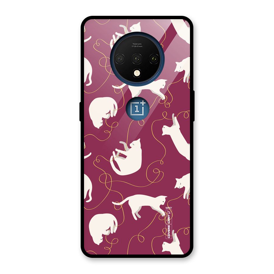 Lazy Kitty Glass Back Case for OnePlus 7T