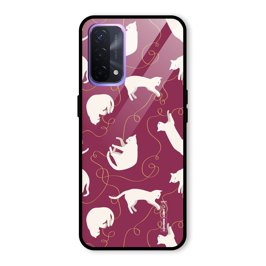 Lazy Kitty Glass Back Case for Oppo A74 5G