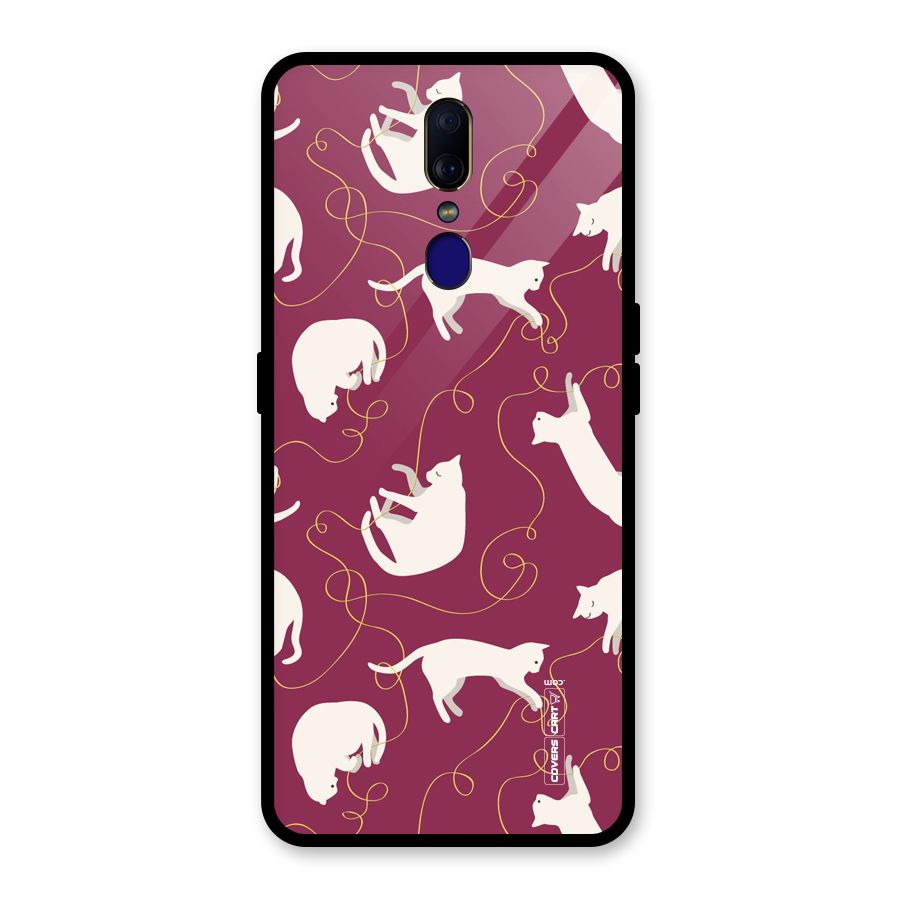 Lazy Kitty Glass Back Case for Oppo F11
