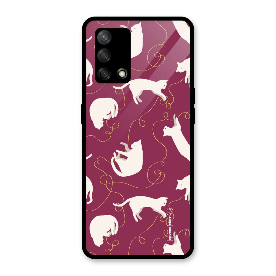 Lazy Kitty Glass Back Case for Oppo F19