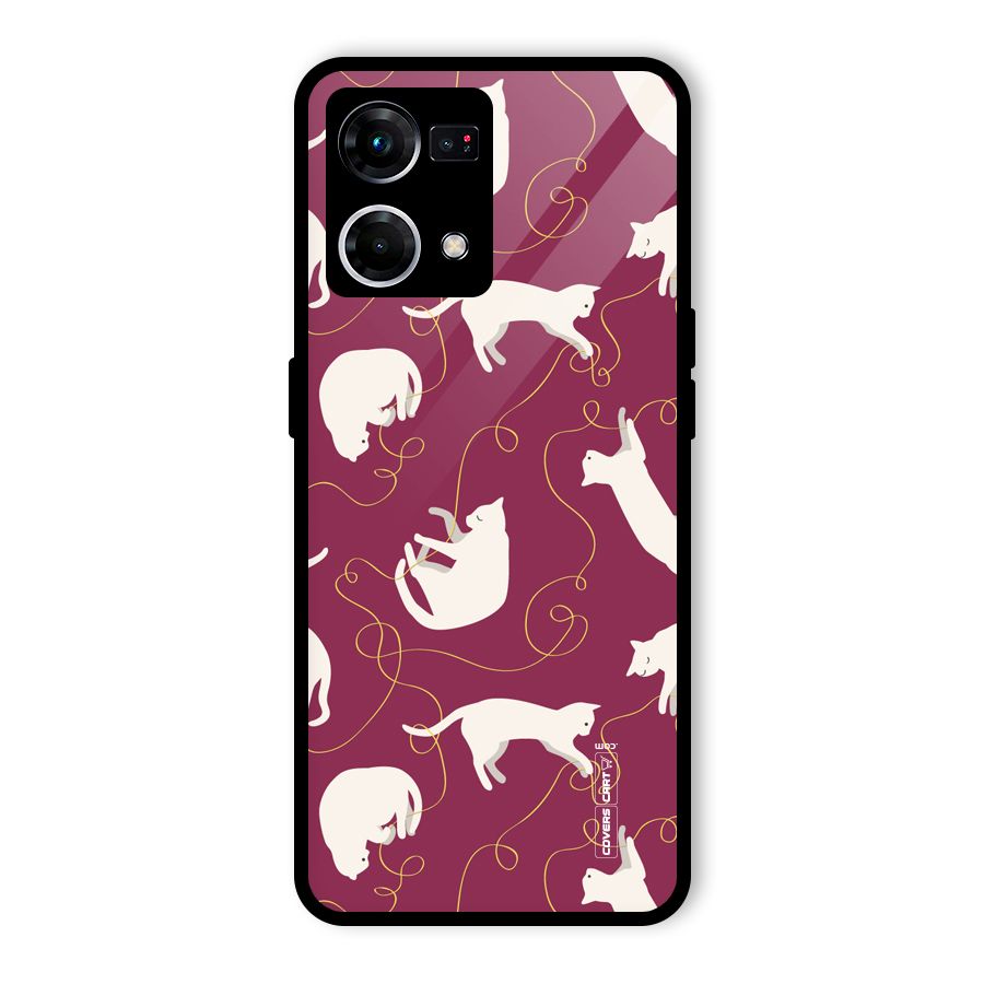 Lazy Kitty Glass Back Case for Oppo F21 Pro 4G