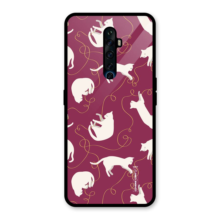 Lazy Kitty Glass Back Case for Oppo Reno2 F