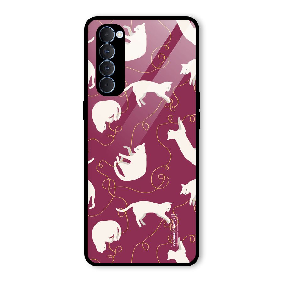 Lazy Kitty Glass Back Case for Oppo Reno4 Pro