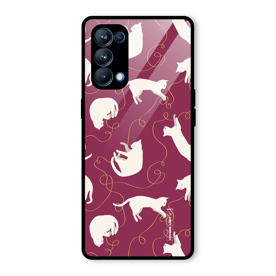 Lazy Kitty Glass Back Case for Oppo Reno5 Pro 5G