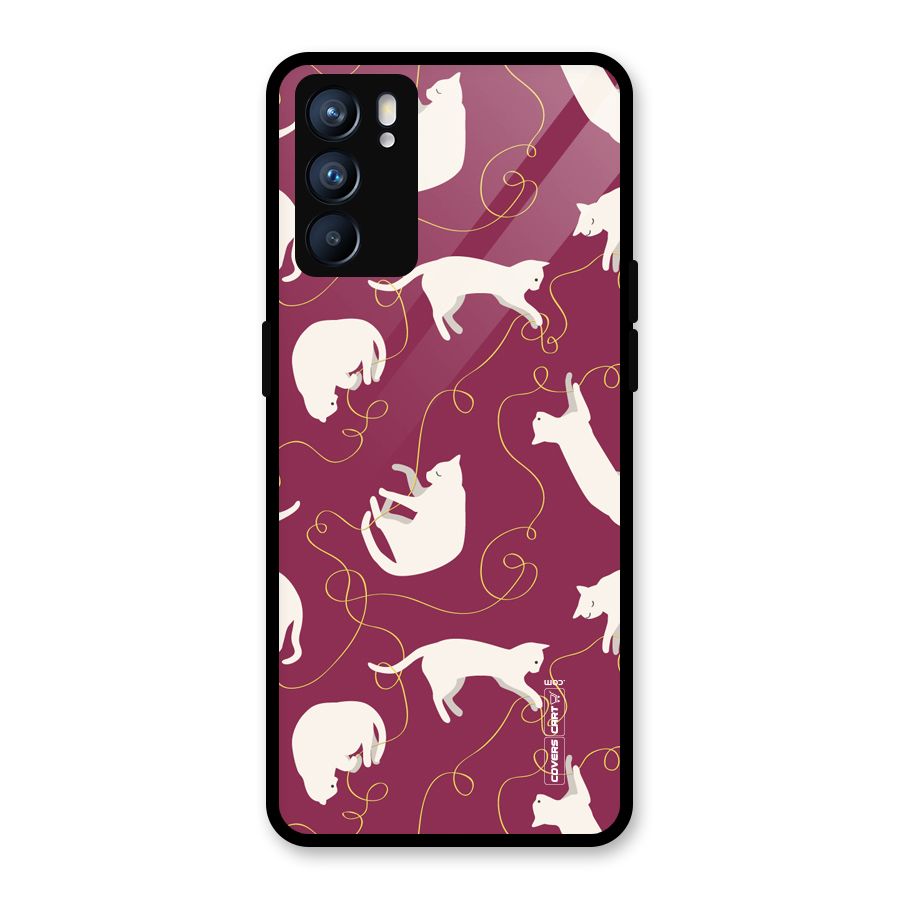 Lazy Kitty Glass Back Case for Oppo Reno6 5G