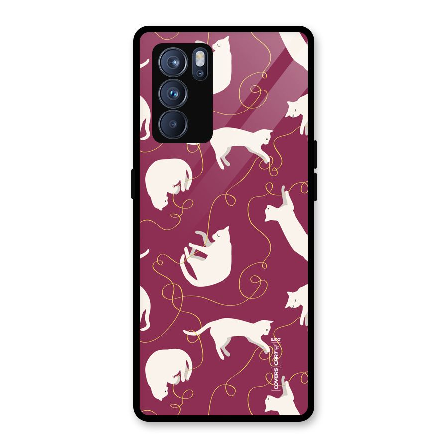 Lazy Kitty Glass Back Case for Oppo Reno6 Pro 5G