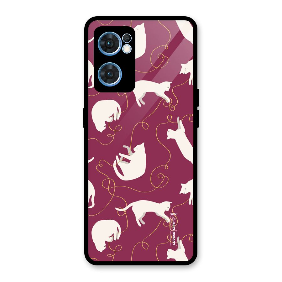 Lazy Kitty Glass Back Case for Oppo Reno7 5G