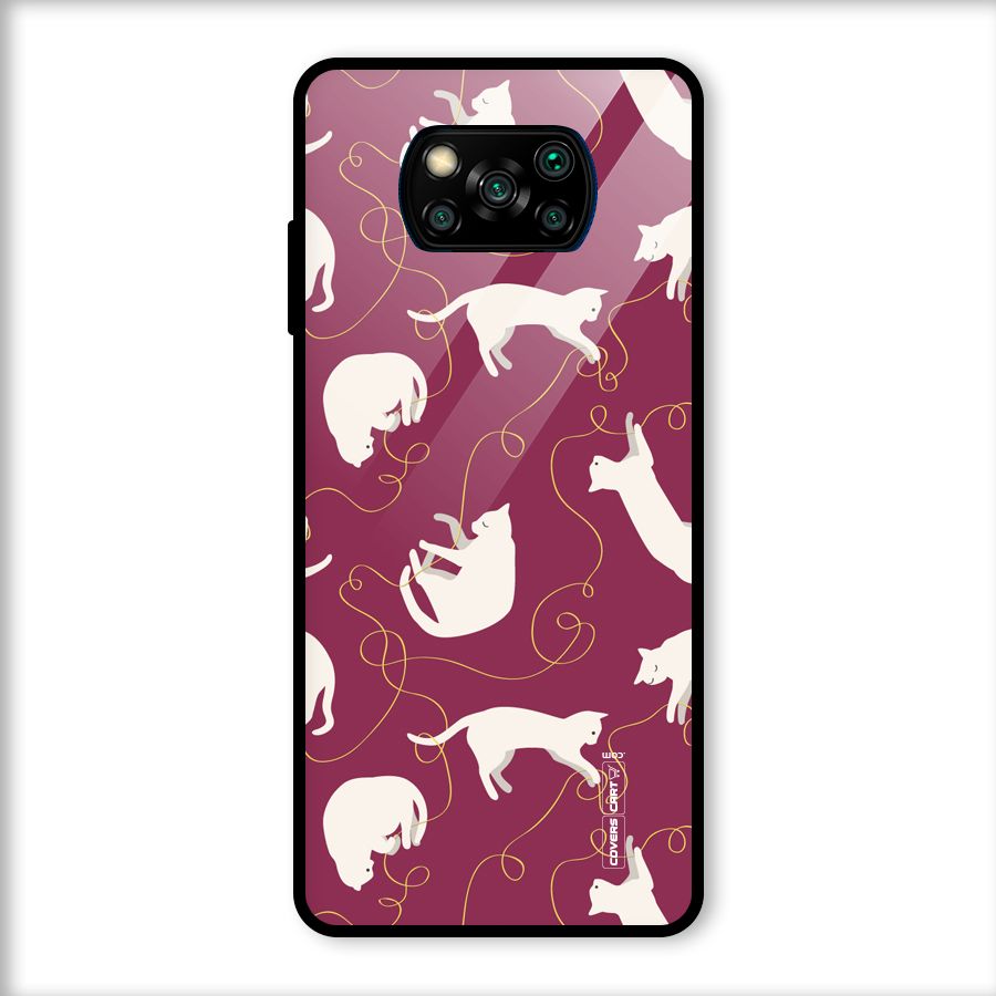 Lazy Kitty Glass Back Case for Poco X3