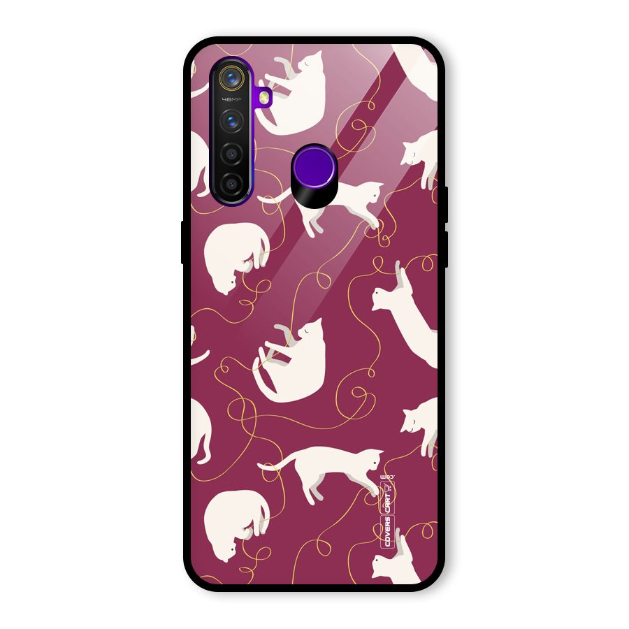 Lazy Kitty Glass Back Case for Realme 5 Pro