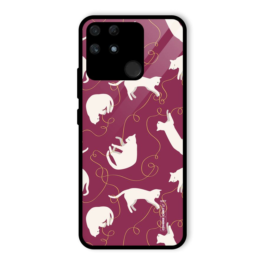 Lazy Kitty Glass Back Case for Realme Narzo 50A
