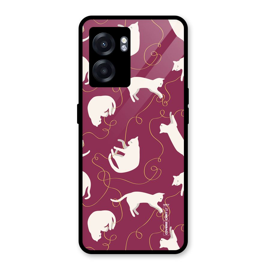 Lazy Kitty Glass Back Case for Realme Narzo 50 5G