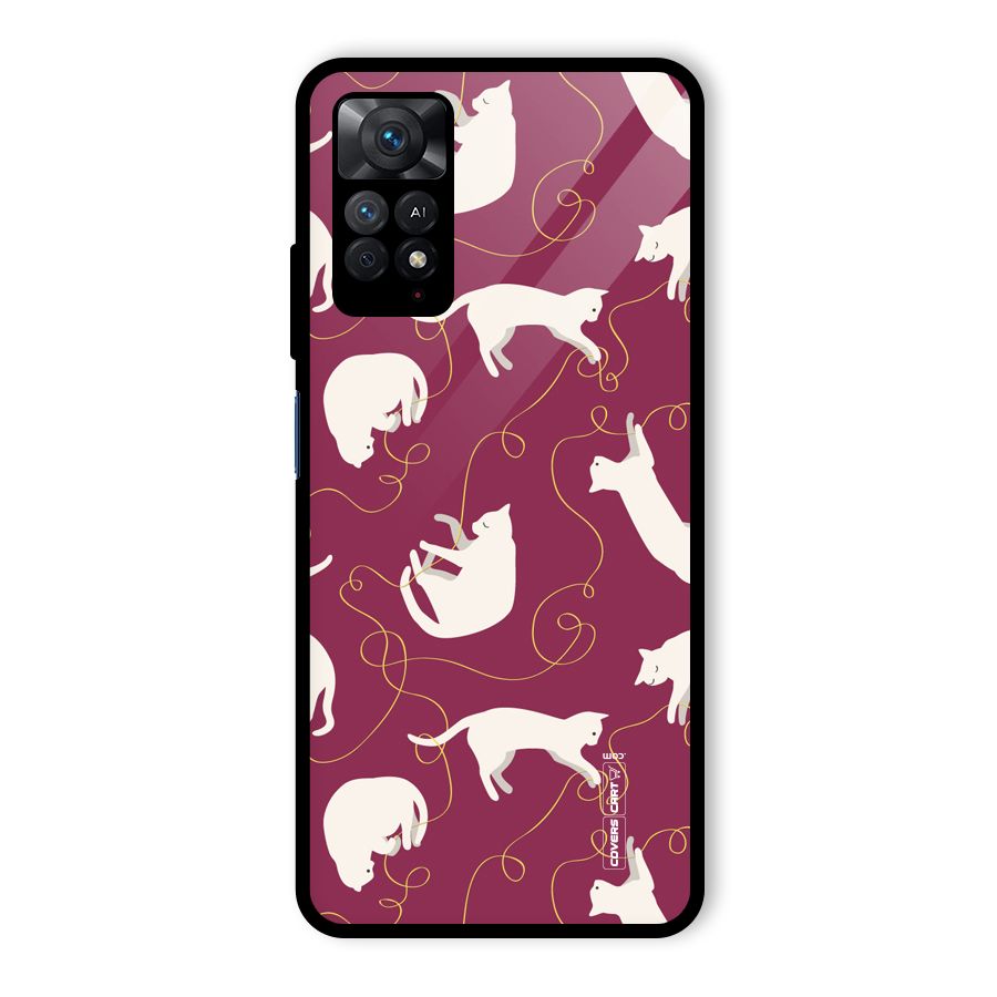 Lazy Kitty Glass Back Case for Redmi Note 11 Pro