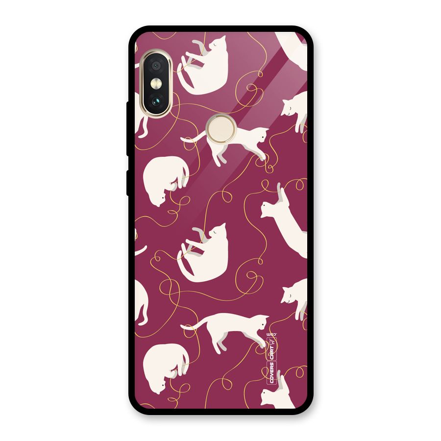 Lazy Kitty Glass Back Case for Redmi Note 5 Pro