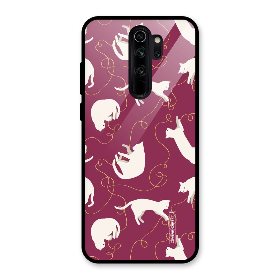 Lazy Kitty Glass Back Case for Redmi Note 8 Pro