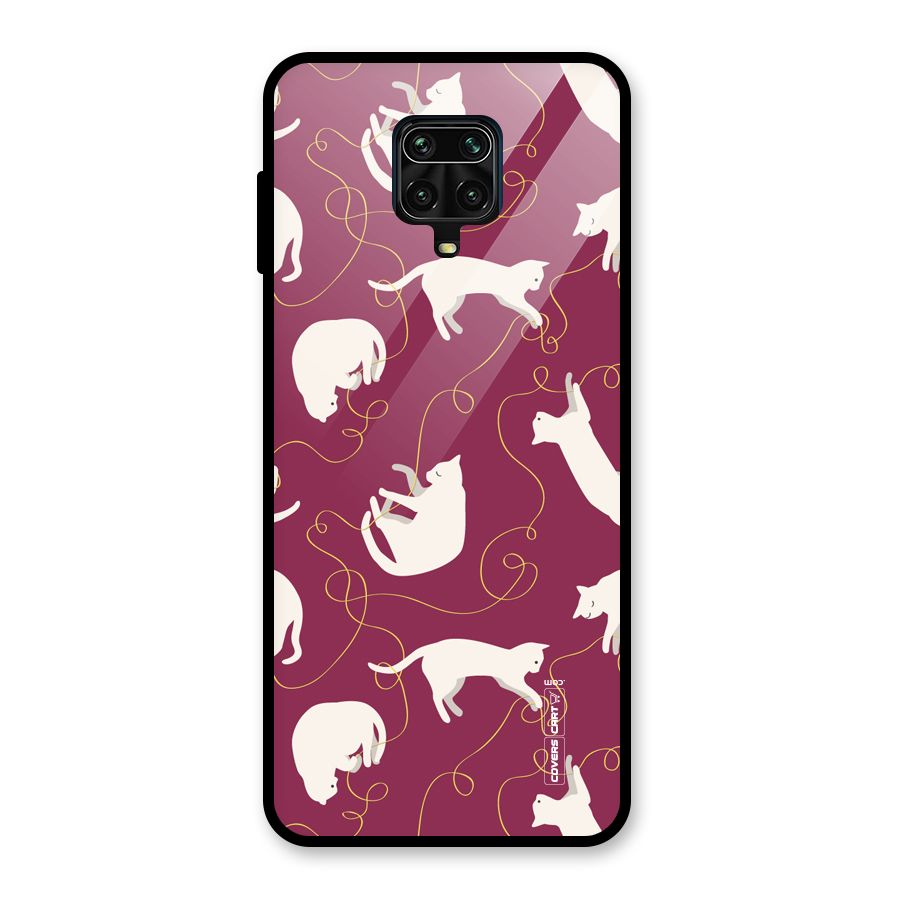 Lazy Kitty Glass Back Case for Redmi Note 9 Pro