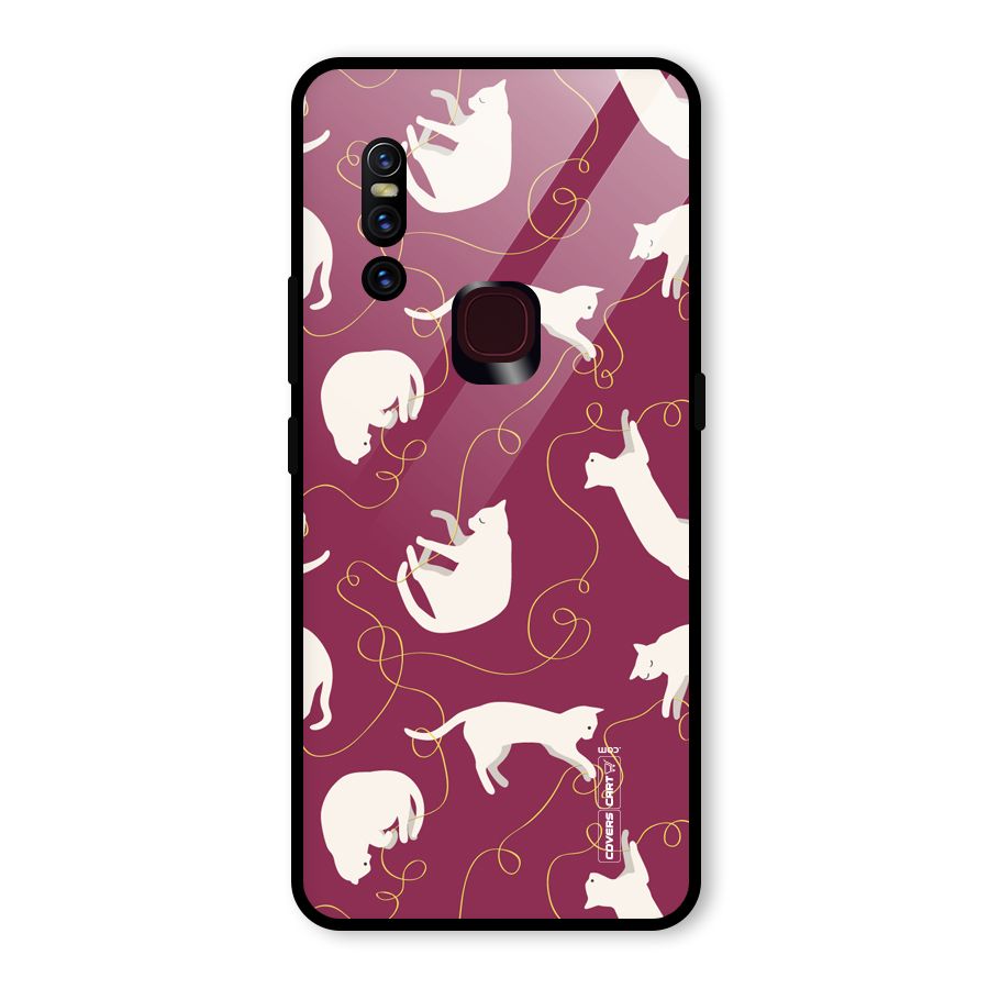 Lazy Kitty Glass Back Case for Vivo V15