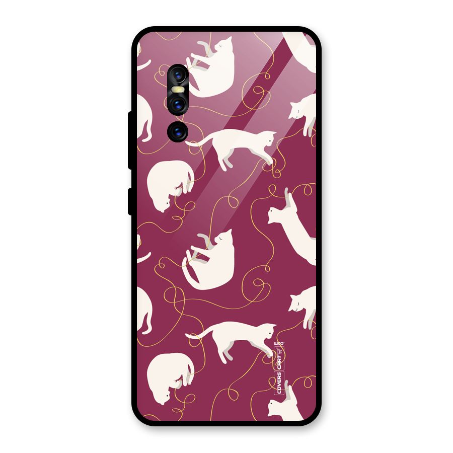 Lazy Kitty Glass Back Case for Vivo V15 Pro