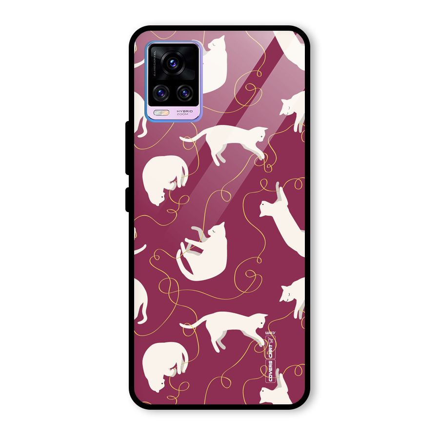Lazy Kitty Glass Back Case for Vivo V20 Pro
