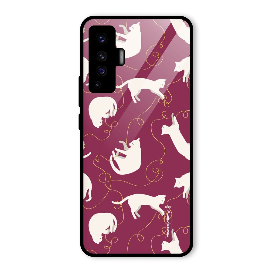 Lazy Kitty Glass Back Case for Vivo X50