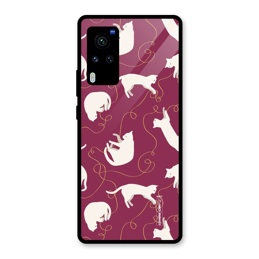 Lazy Kitty Glass Back Case for Vivo X60 Pro