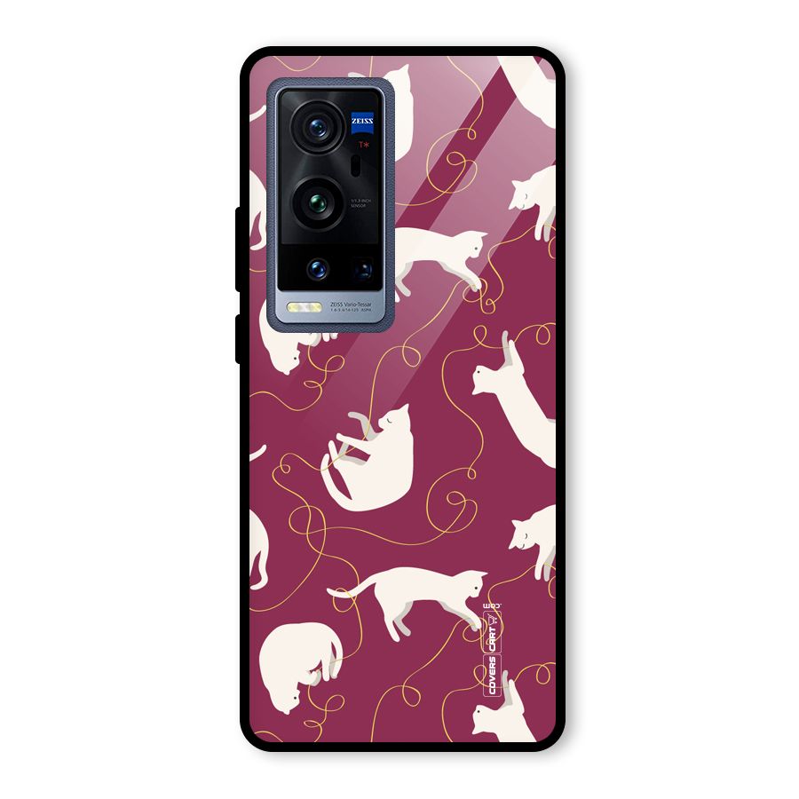 Lazy Kitty Glass Back Case for Vivo X60 Pro Plus