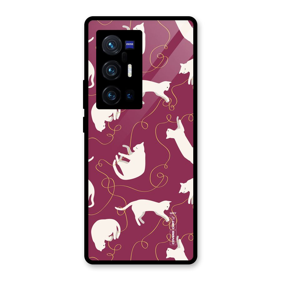 Lazy Kitty Glass Back Case for Vivo X70 Pro Plus