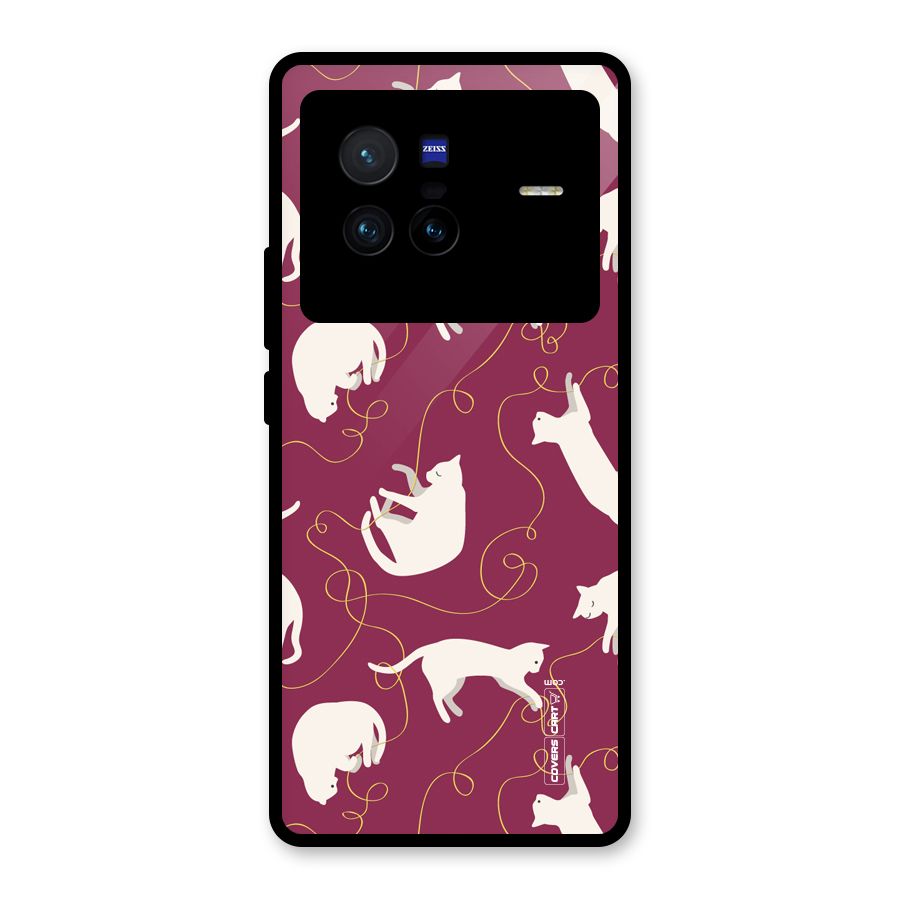 Lazy Kitty Glass Back Case for Vivo X80