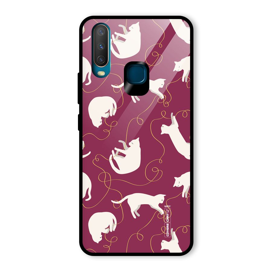 Lazy Kitty Glass Back Case for Vivo Y12