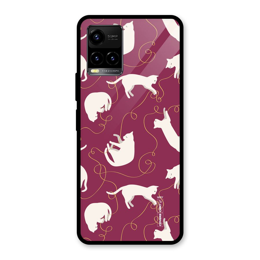 Lazy Kitty Glass Back Case for Vivo Y21T