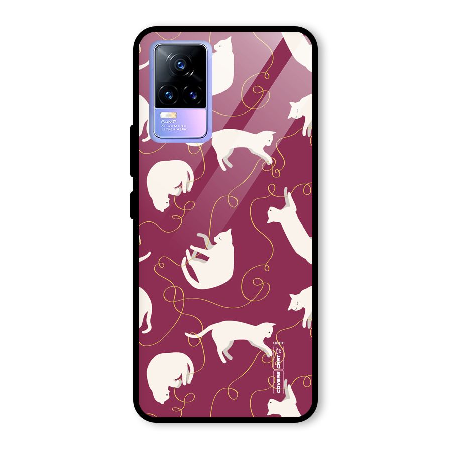 Lazy Kitty Glass Back Case for Vivo Y73