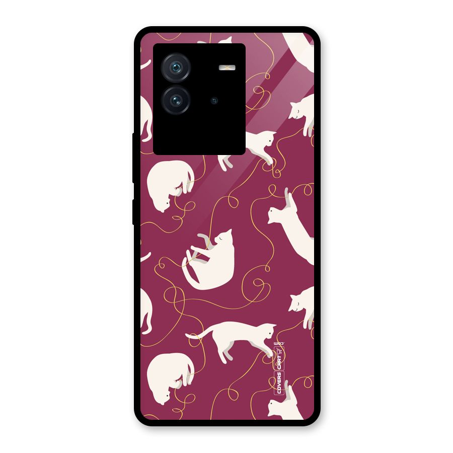 Lazy Kitty Glass Back Case for Vivo iQOO Neo 6 5G