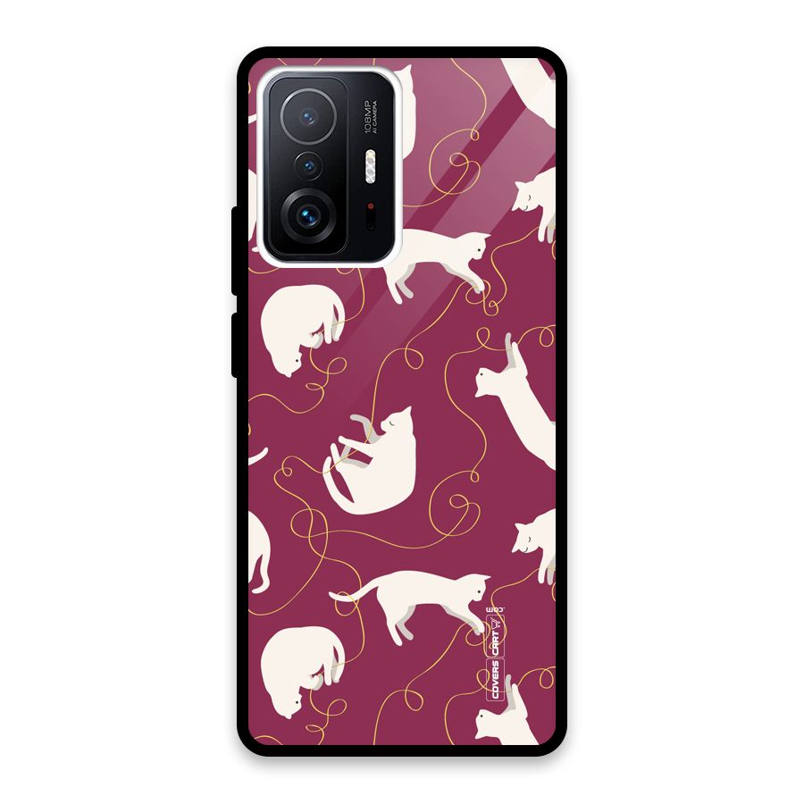 Lazy Kitty Glass Back Case for Xiaomi 11T Pro