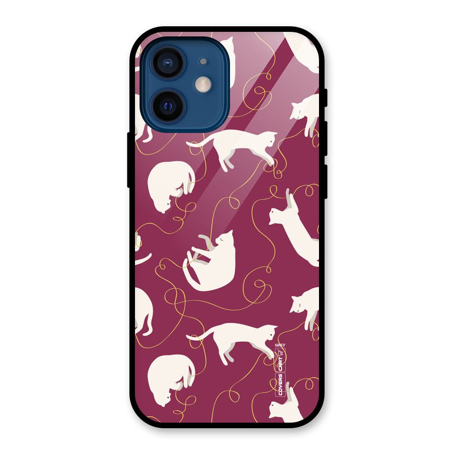 Lazy Kitty Glass Back Case for iPhone 12 Mini