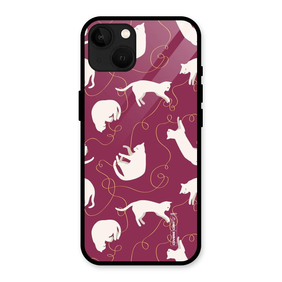 Lazy Kitty Glass Back Case for iPhone 13