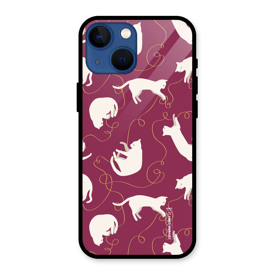 Lazy Kitty Glass Back Case for iPhone 13 Mini