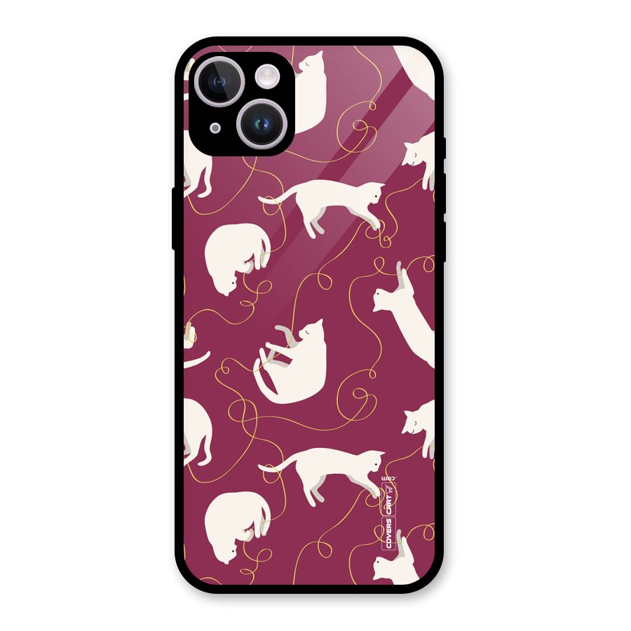 Lazy Kitty Glass Back Case for iPhone 14 Plus