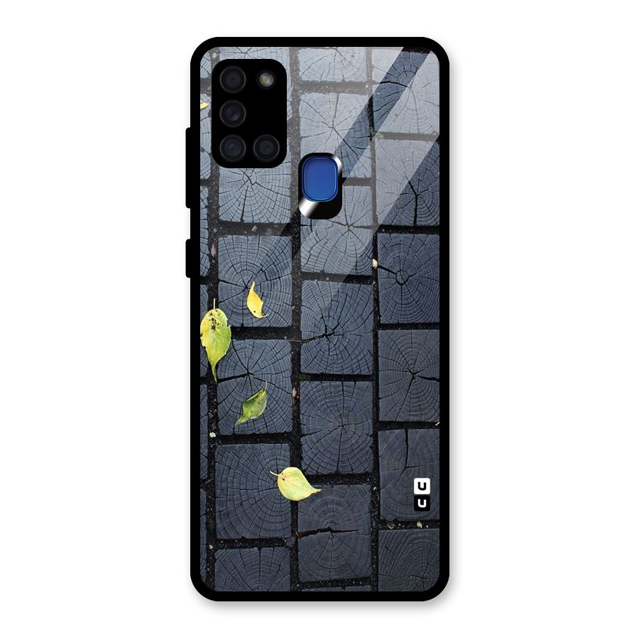 Leaf On Floor Glass Back Case for Galaxy A21s