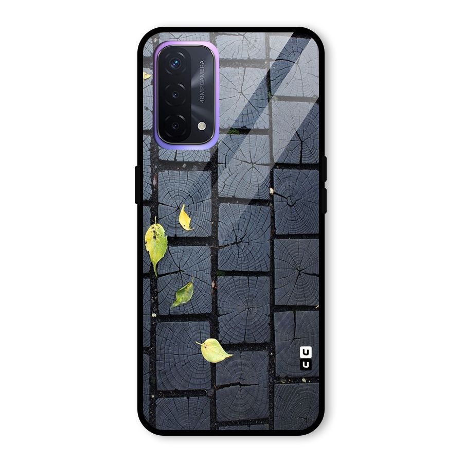 Leaf On Floor Glass Back Case for Oppo A74 5G