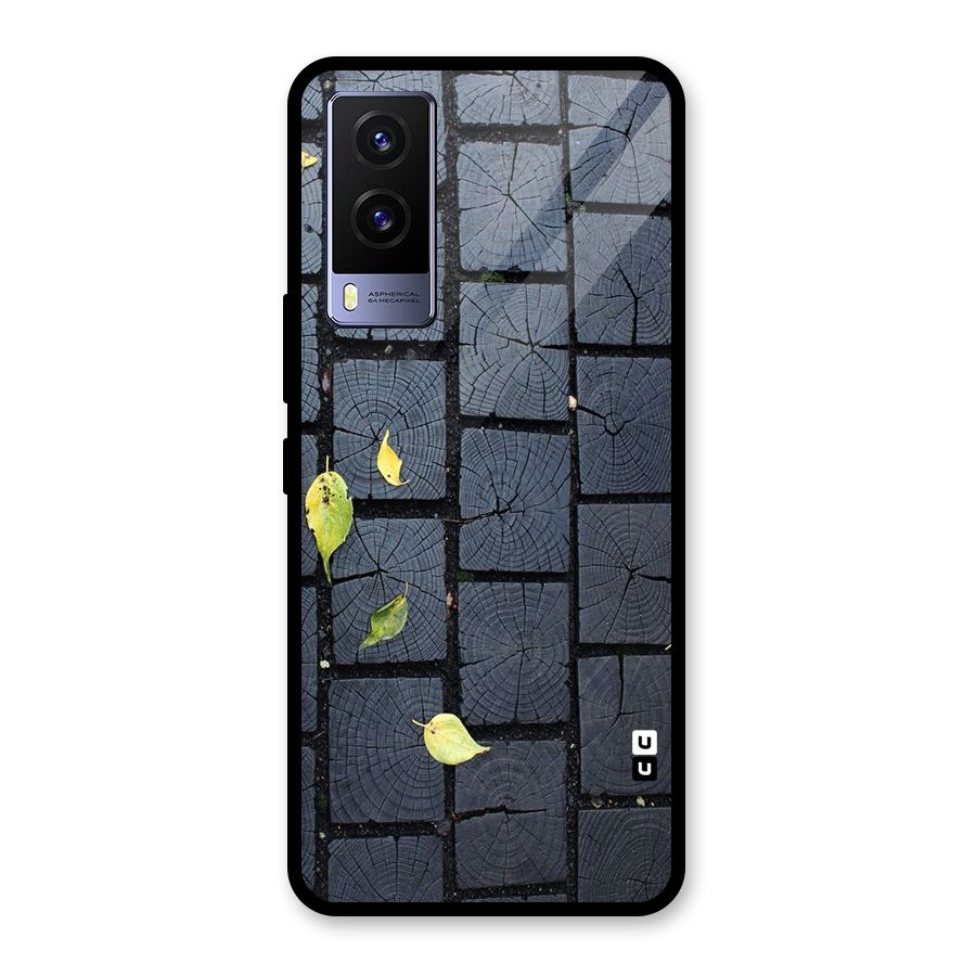 Leaf On Floor Glass Back Case for Vivo V21e 5G