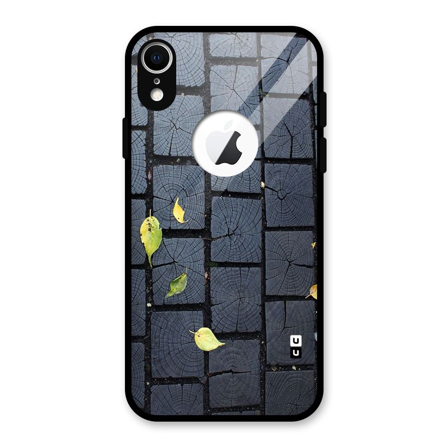Leaf On Floor Glass Back Case for iPhone XR Logo Cut