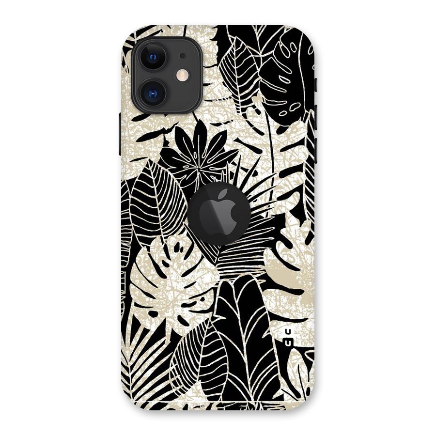Leaf Pattern Back Case for iPhone 11 Logo Cut