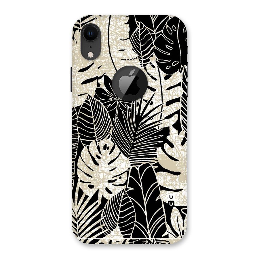 Leaf Pattern Back Case for iPhone XR Logo Cut