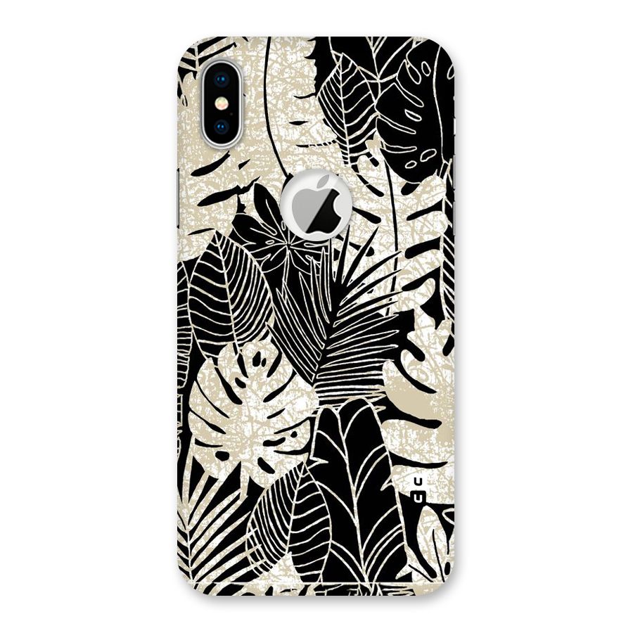 Leaf Pattern Back Case for iPhone X Logo Cut