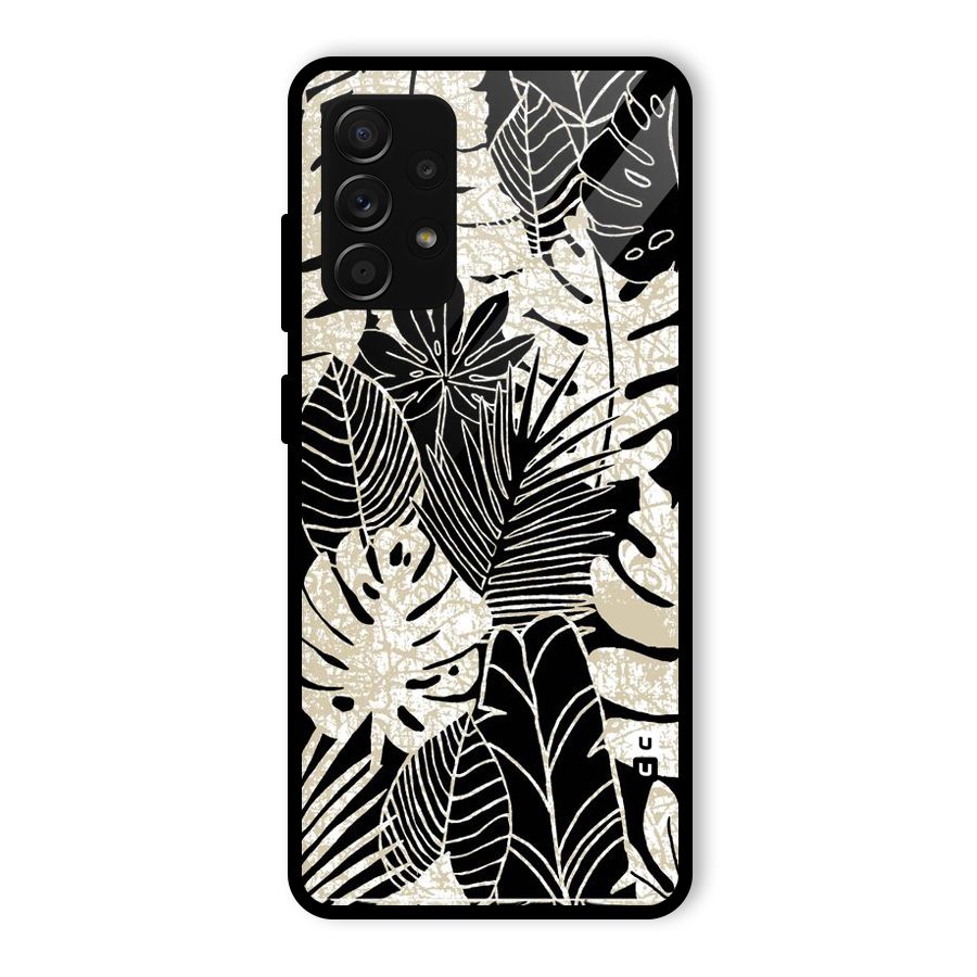Leaf Pattern Glass Back Case for Galaxy A53 5G