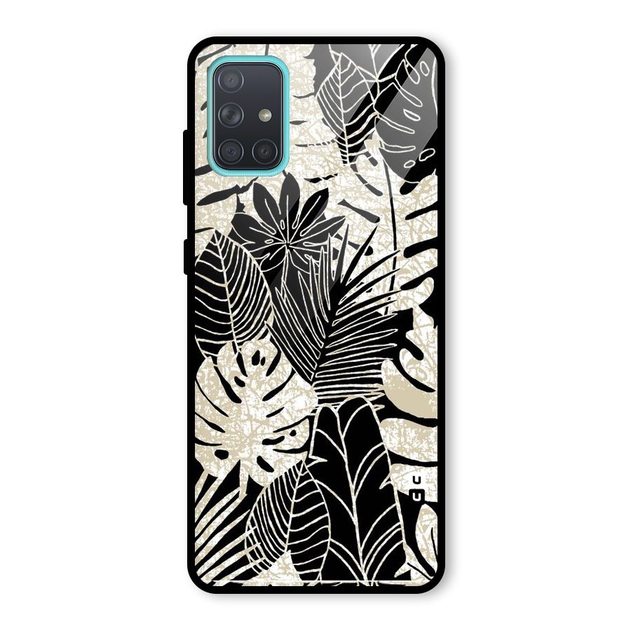 Leaf Pattern Glass Back Case for Galaxy A71