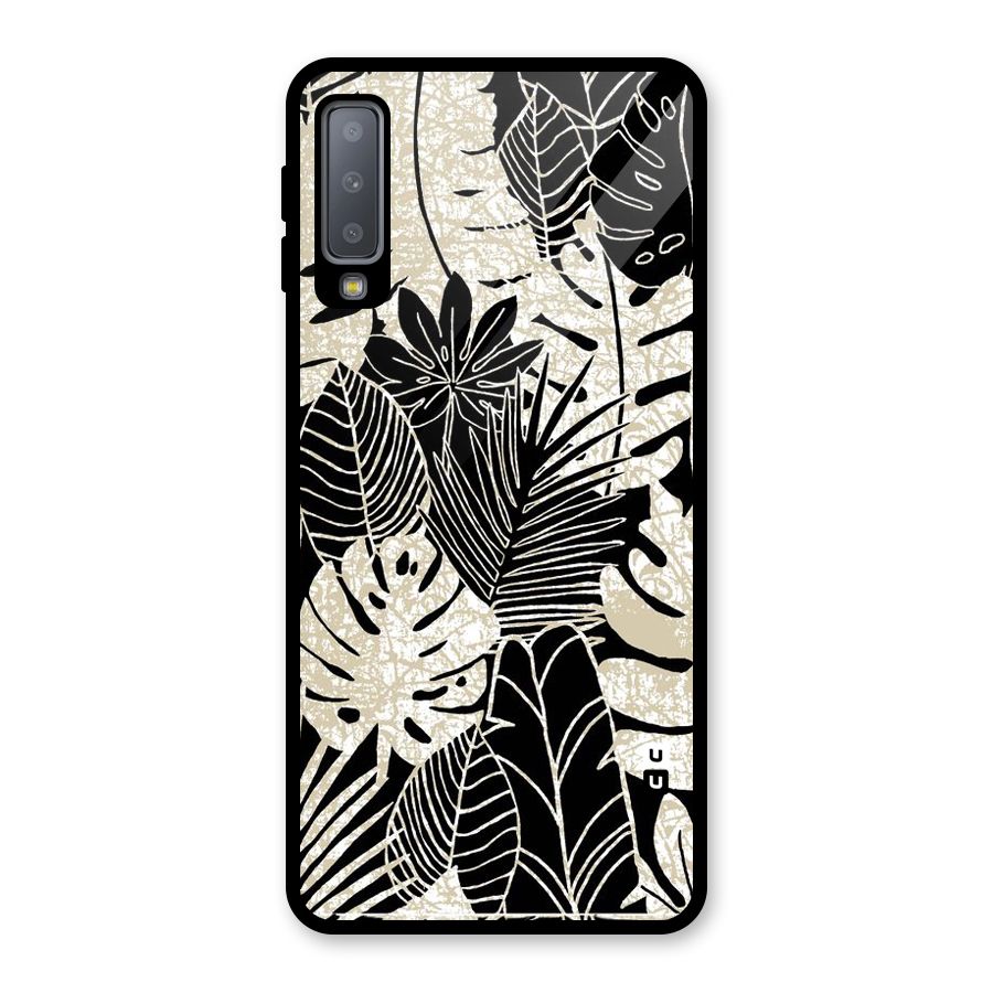 Leaf Pattern Glass Back Case for Galaxy A7 (2018)