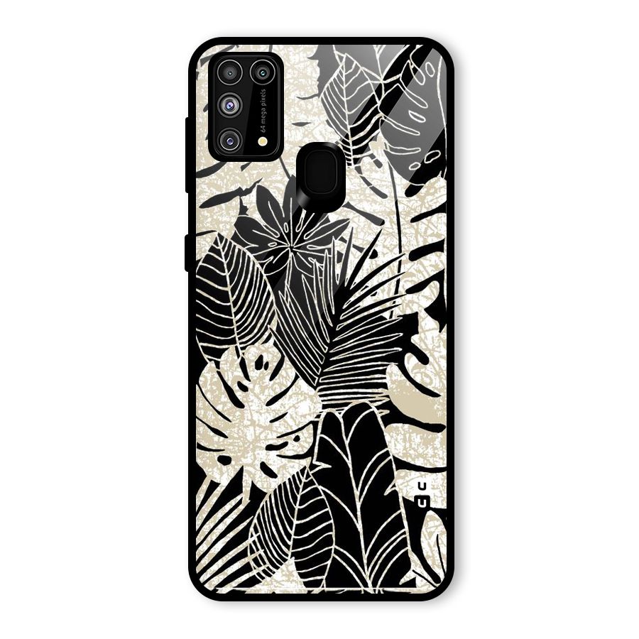 Leaf Pattern Glass Back Case for Galaxy M31